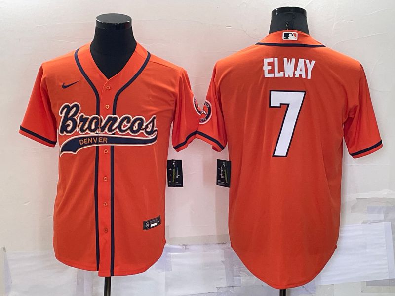 Men Denver Broncos #7 Elway Orange Nike Co branded Jersey->denver broncos->NFL Jersey